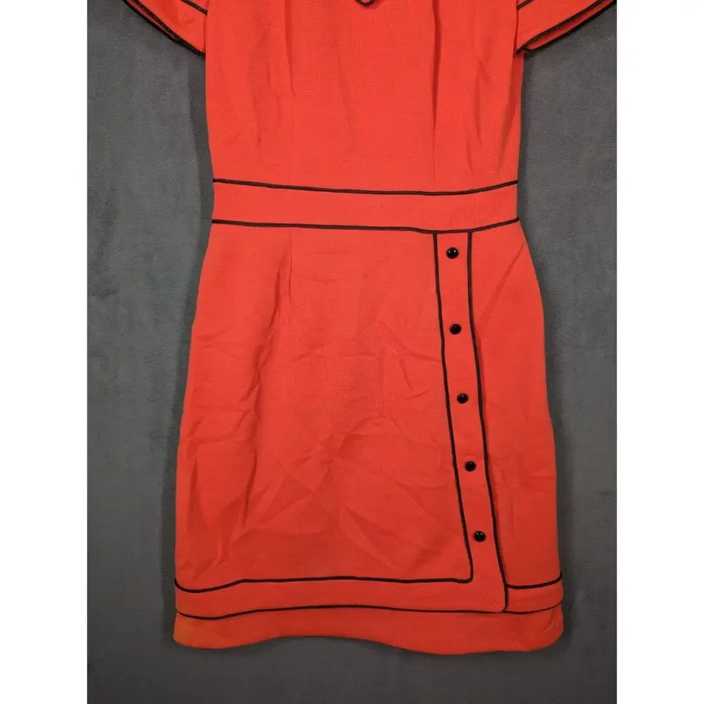 Handmade Dress XS Red 60s 70s Vintage Lined Layered Buttons - Picture 3 of 11